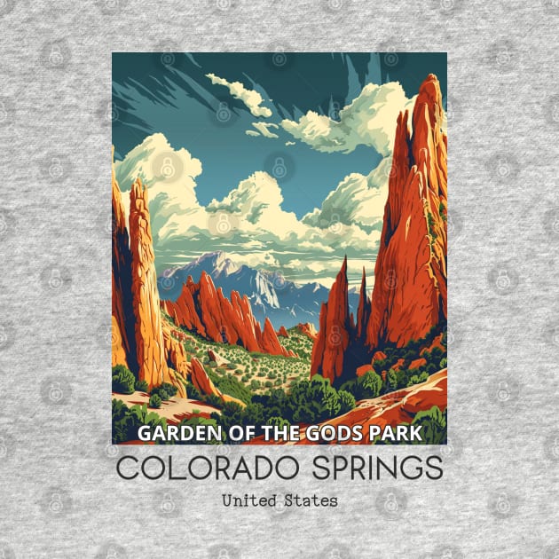 A Vintage Travel Illustration of the Garden of the Gods Park - Colorado - US by goodoldvintage